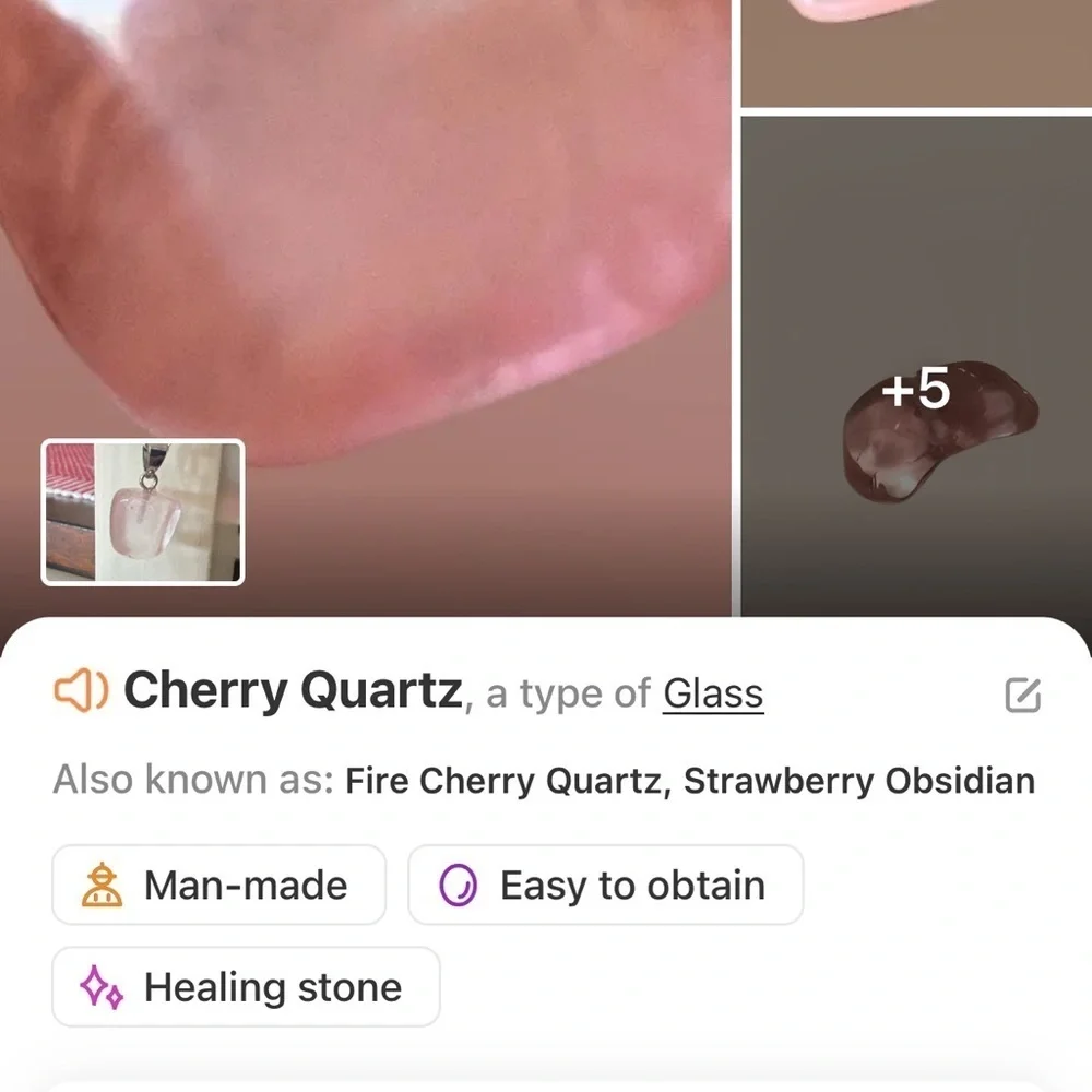 Cherry Quartz Pendant Necklace with Silver Chain
